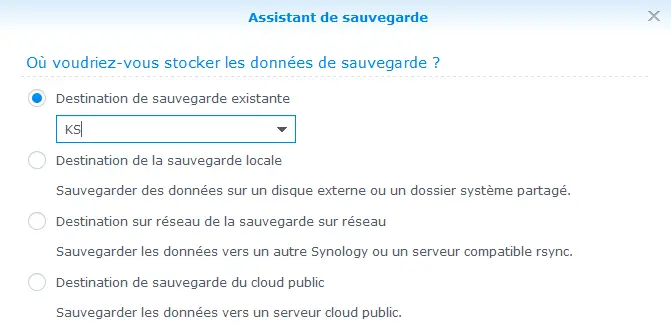 Assistant de sauvegarde