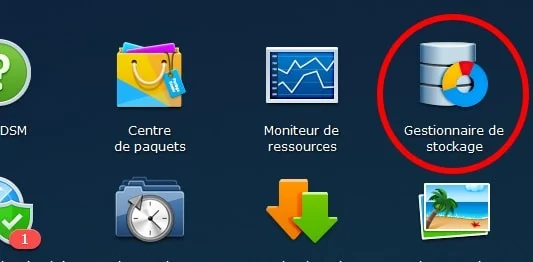 Icone du gestionnaire de stockage du DSM Synology