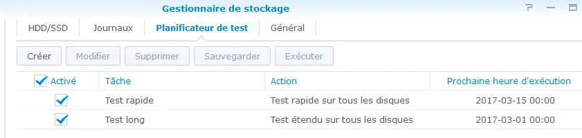 Résumé du planificateur de santé des disques avec SMART