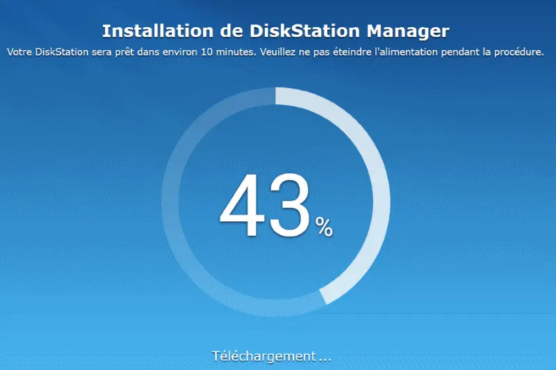 Installation du DiskStation Manager de Synology 43%
