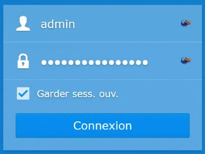 Formulaire de connexion en HTTPS du DSM de Synology