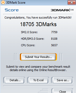 Résultat 3DMark 2006 GTX260+