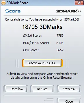 Résultat 3DMark 2006 GTX260+
