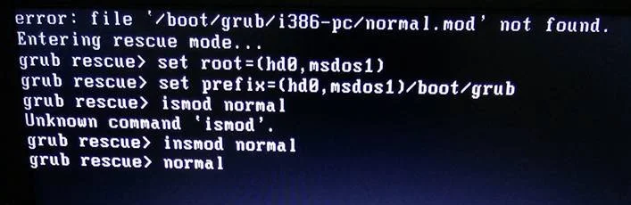Erreur 22 sous GRUB au redémarrage du PC